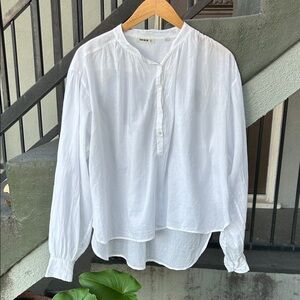 Buck Mason White Cotton Blouse Vacation Resortwear Resort Beach Business Casual